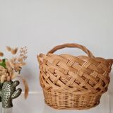 Vintage wicker basket – bohemian decorative storage