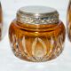 Bohemian glass dressing table set. Czechoslovakia, 1950s.