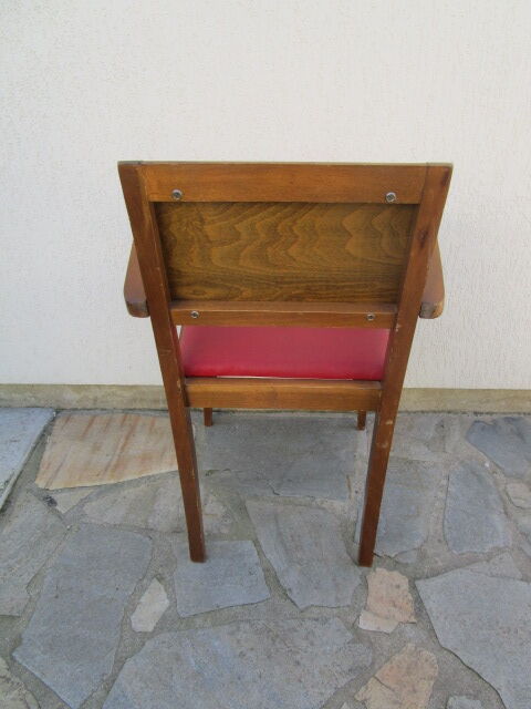 Fauteuil bridge rouge années 50