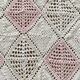 Pink and white crochet single bedspread 135X210 cm