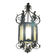 Vestibule lantern, hall, wrought iron entrance & cathedral glass, 80 cm pendant light