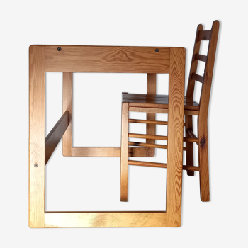 Bureau et chaise en pin