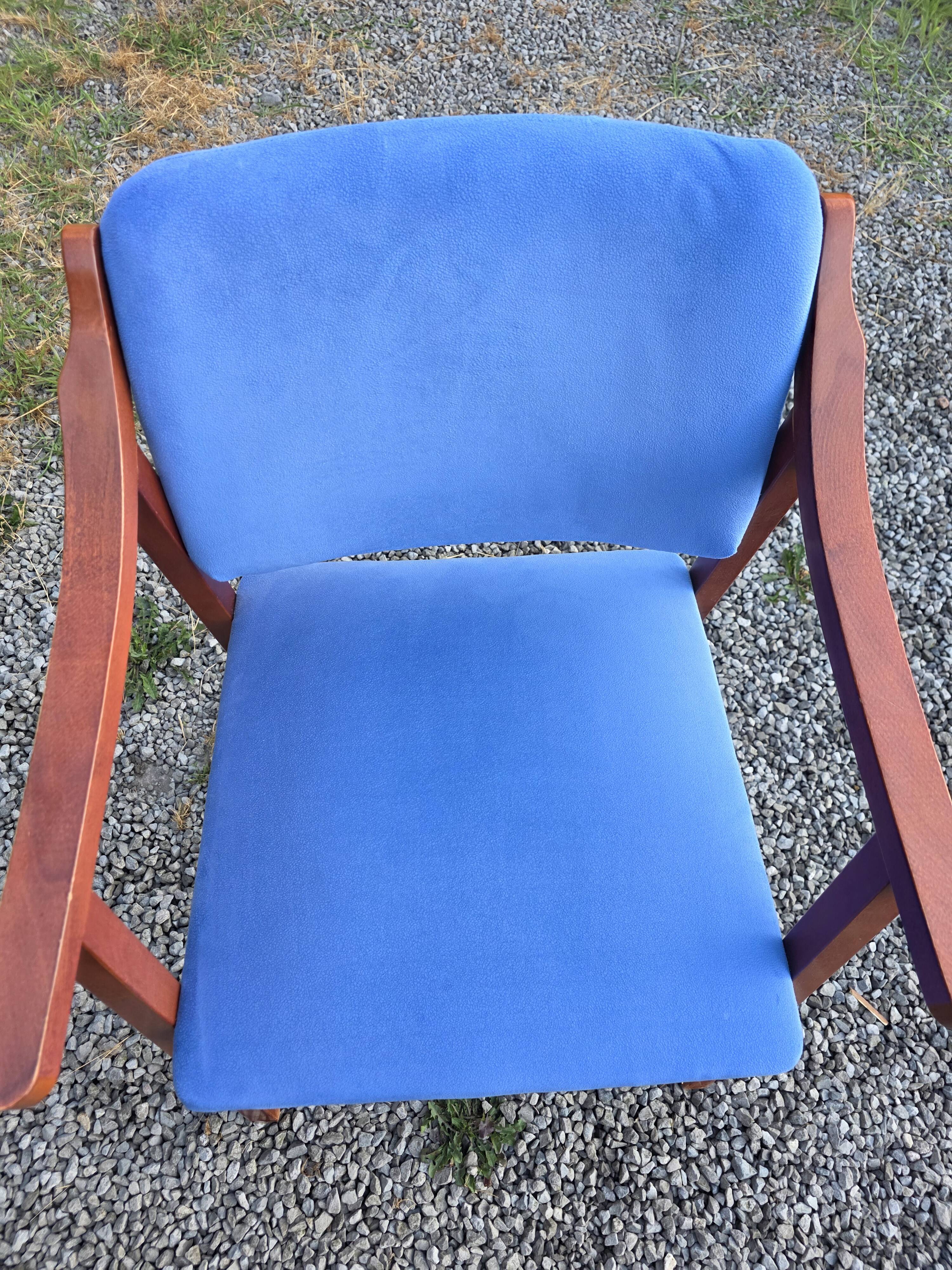 Scandinavian style armchair + velvet footrest