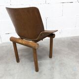 Atypical 1960s curved wood children's chair