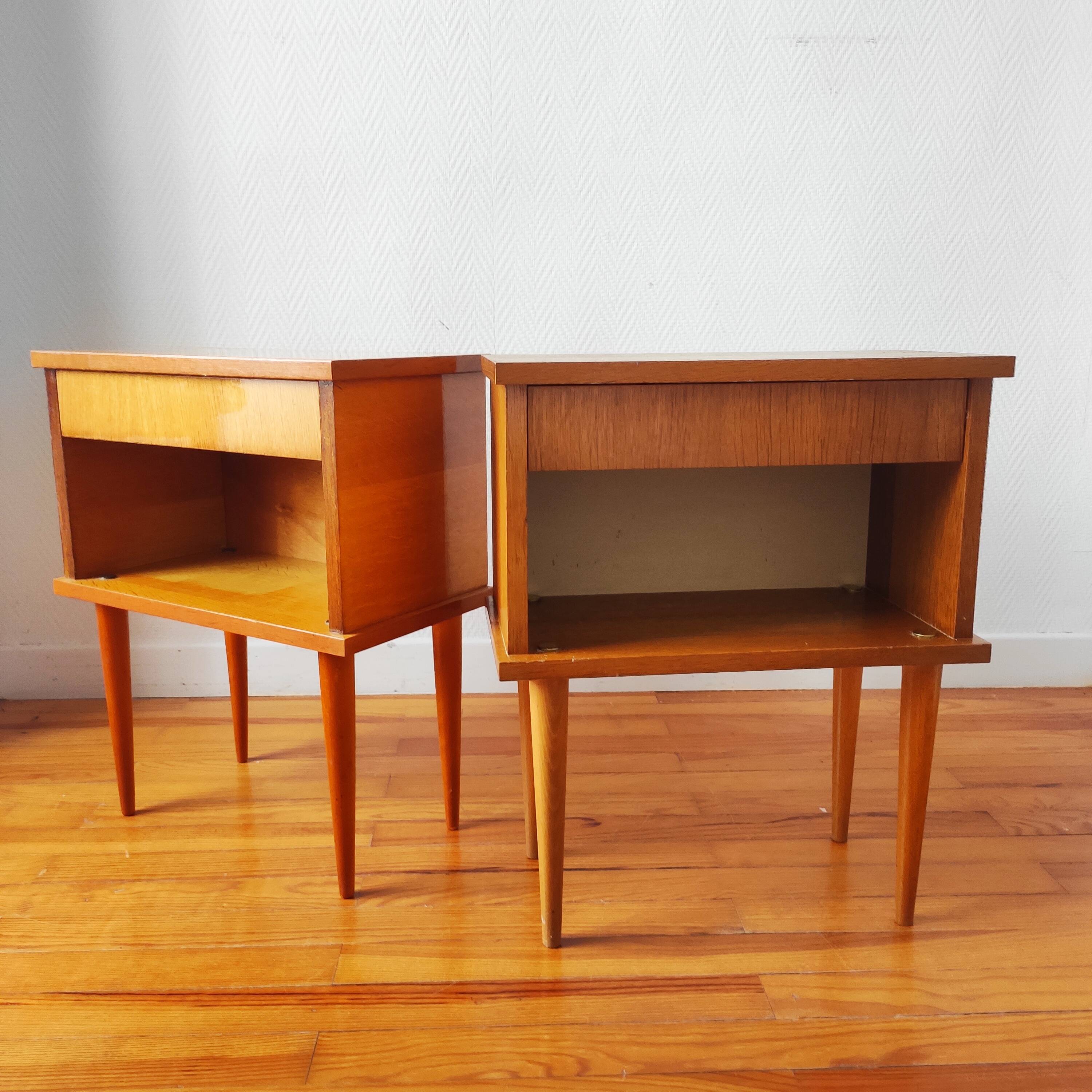 Paire de tables de chevets style scandinave