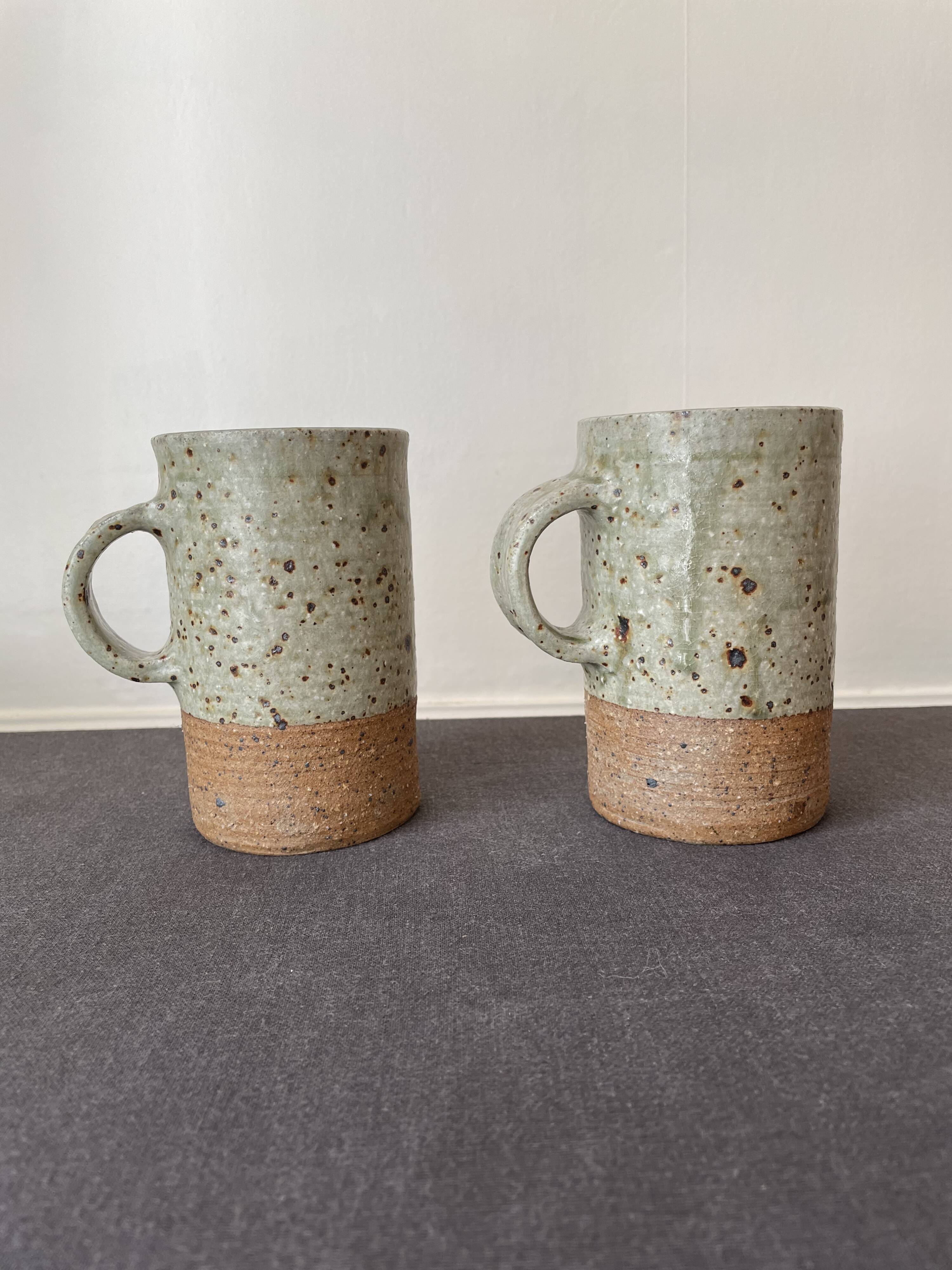 Pyrite stoneware mugs