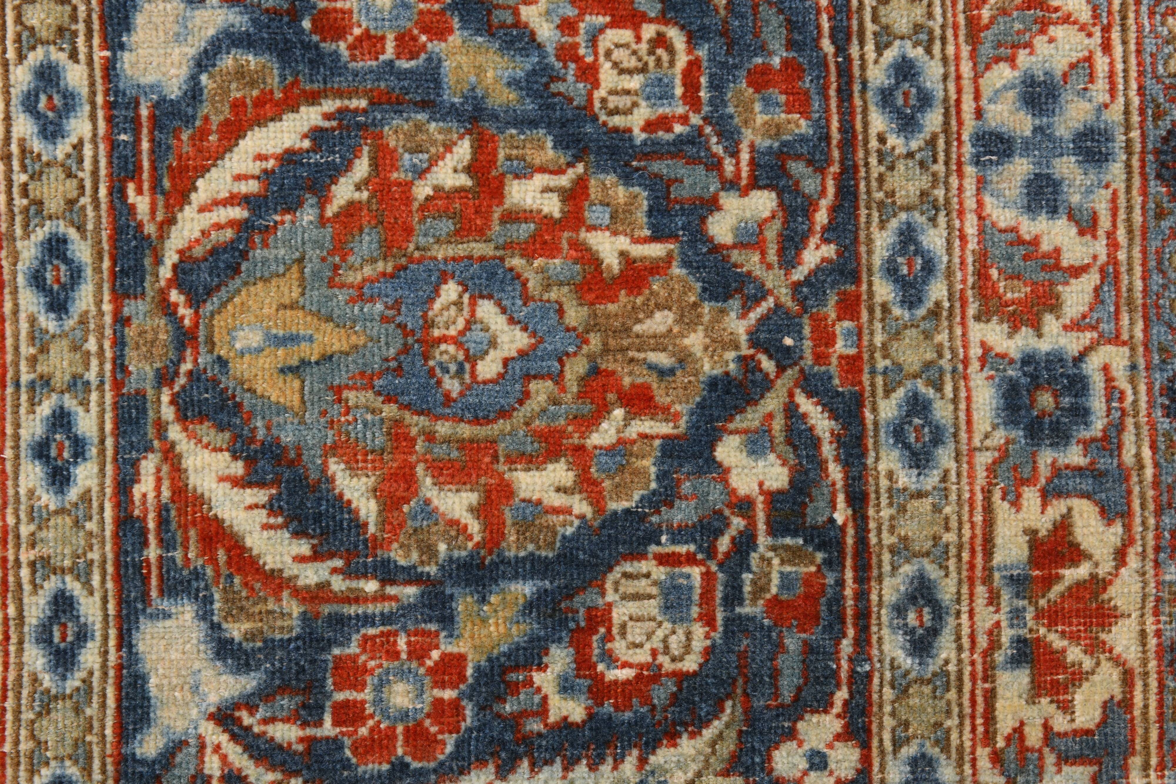 2x7 Navy Blue & Red Persian Runner Rug, 60x208Cm