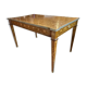 Louis XVI Directoire desk table richly inlaid, brass belt and 2 drawers, 19th century