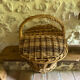 Panier en osier ancien avec couvercle