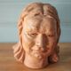 Sculpture signed Doloire, terracotta sculpture, woman's head sculpture, collection, interior decoration.