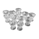 Ensemble de 12 verres vintage gravés