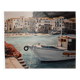 Oil on canvas the port of Cefalu Sicily