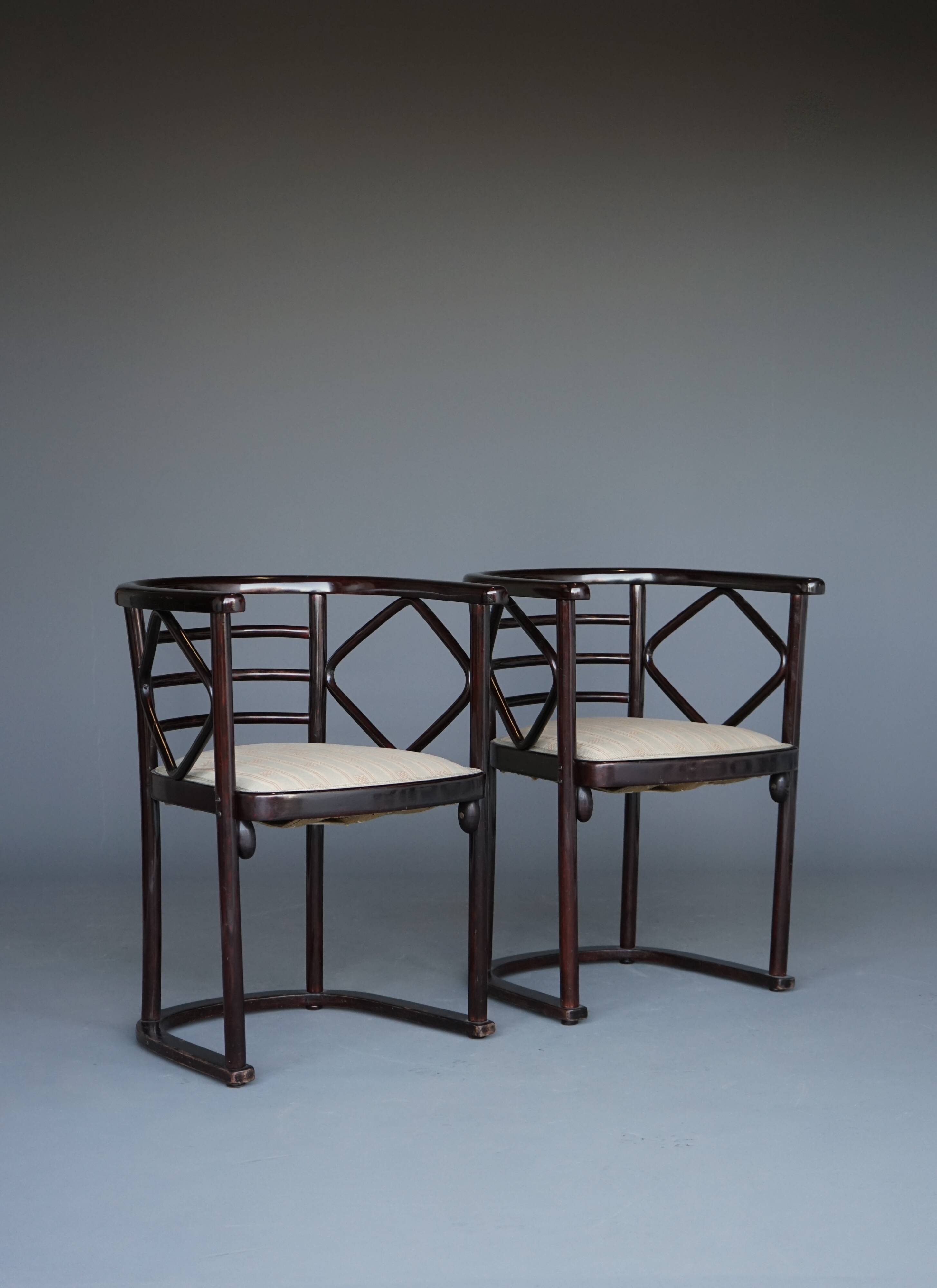 Model 728 'Fledermaus' chairs attributed to Josef Hoffmann for J & J Kohn,