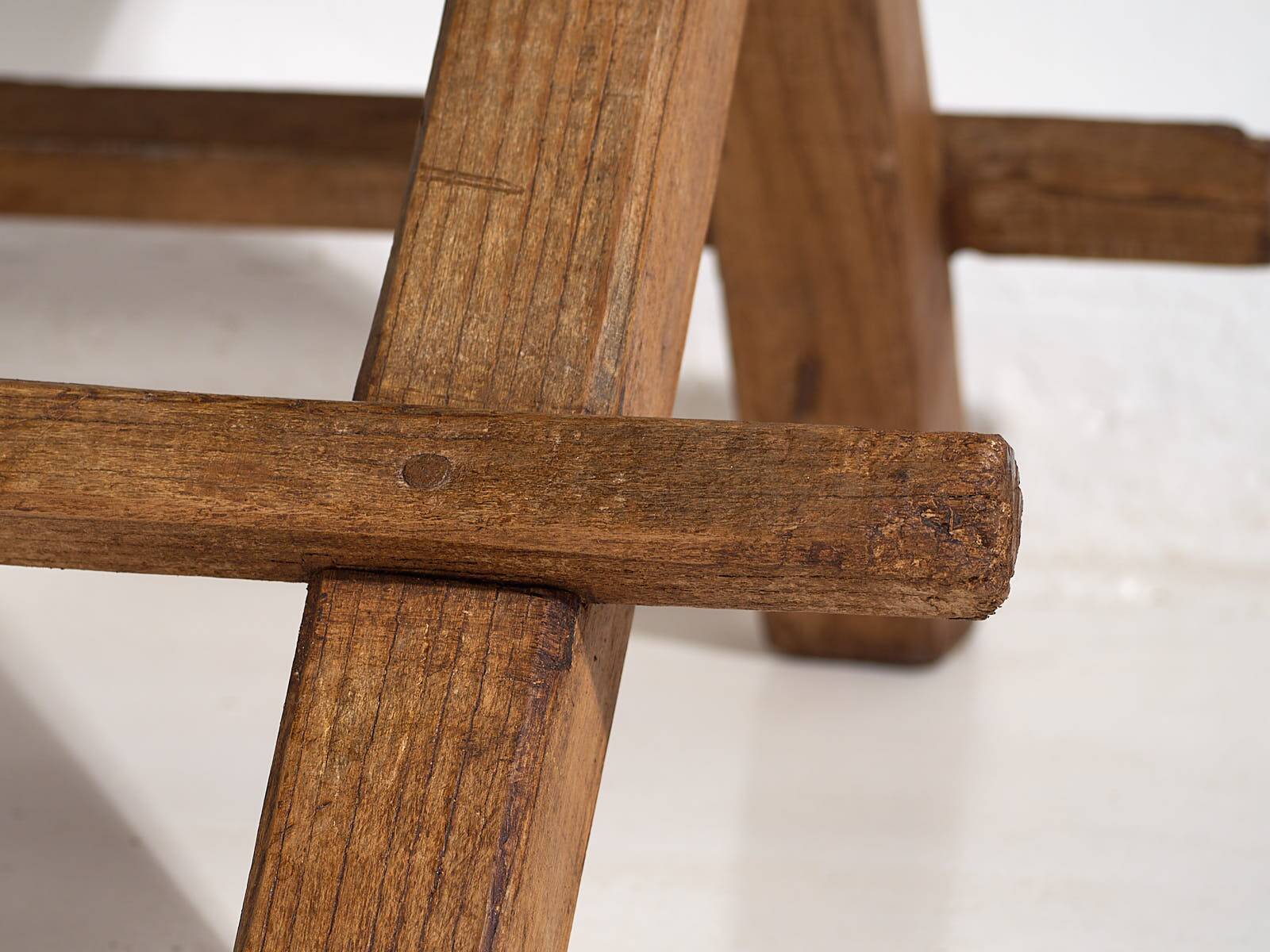 Antique X-shaped dining room table (c.1920) #16