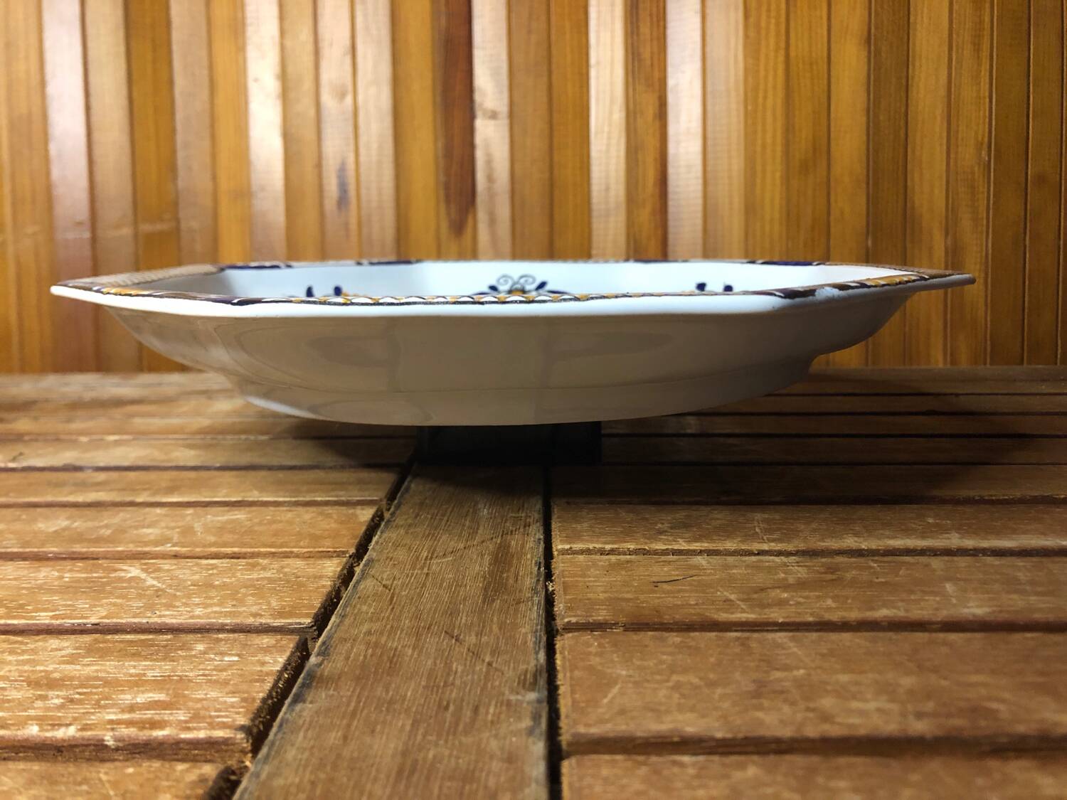 Old pendulum plate junghans white painted ceramic vintage #a537
