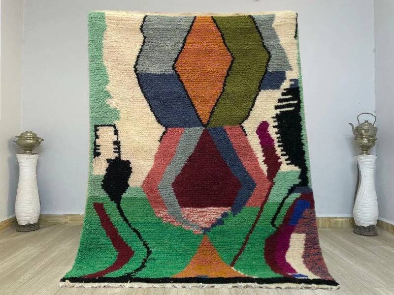 Handmade Berber rug, natural wool, 2.5x1.5 m