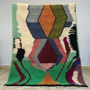 Handmade Berber rug, natural wool, 2.5x1.5 m
