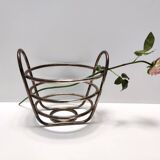 Postmodern Sheffield Plated Metal Fruit Basket by Lino Sabattini, Marked, Italy