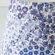 Lampe de table en céramique bleue de style moderne du milieu du siècle avec abat-jour floral Liberty London neuf