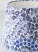 Mid-century modern blue ceramic table lamp with new Liberty London floral shade.