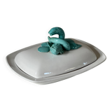 Plat à poisson signé vintage années 60 70