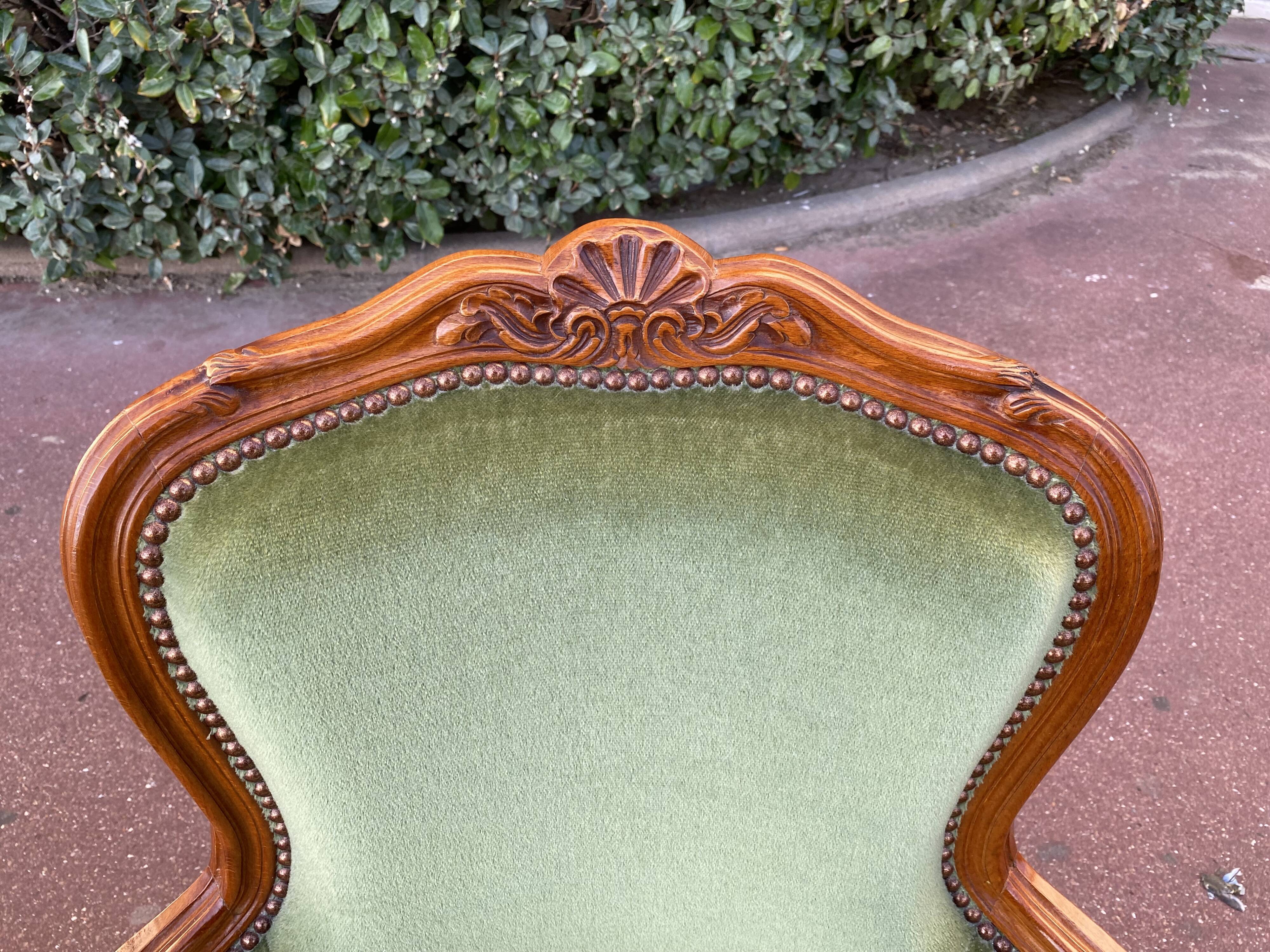 Paire de bergères fauteuils style Louis XV