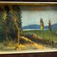 Oil painting on cardboard, Tuscan landscape, early 1900s