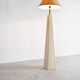 Conical travertine and brass floor lamp, 1970s by Camille Breesch