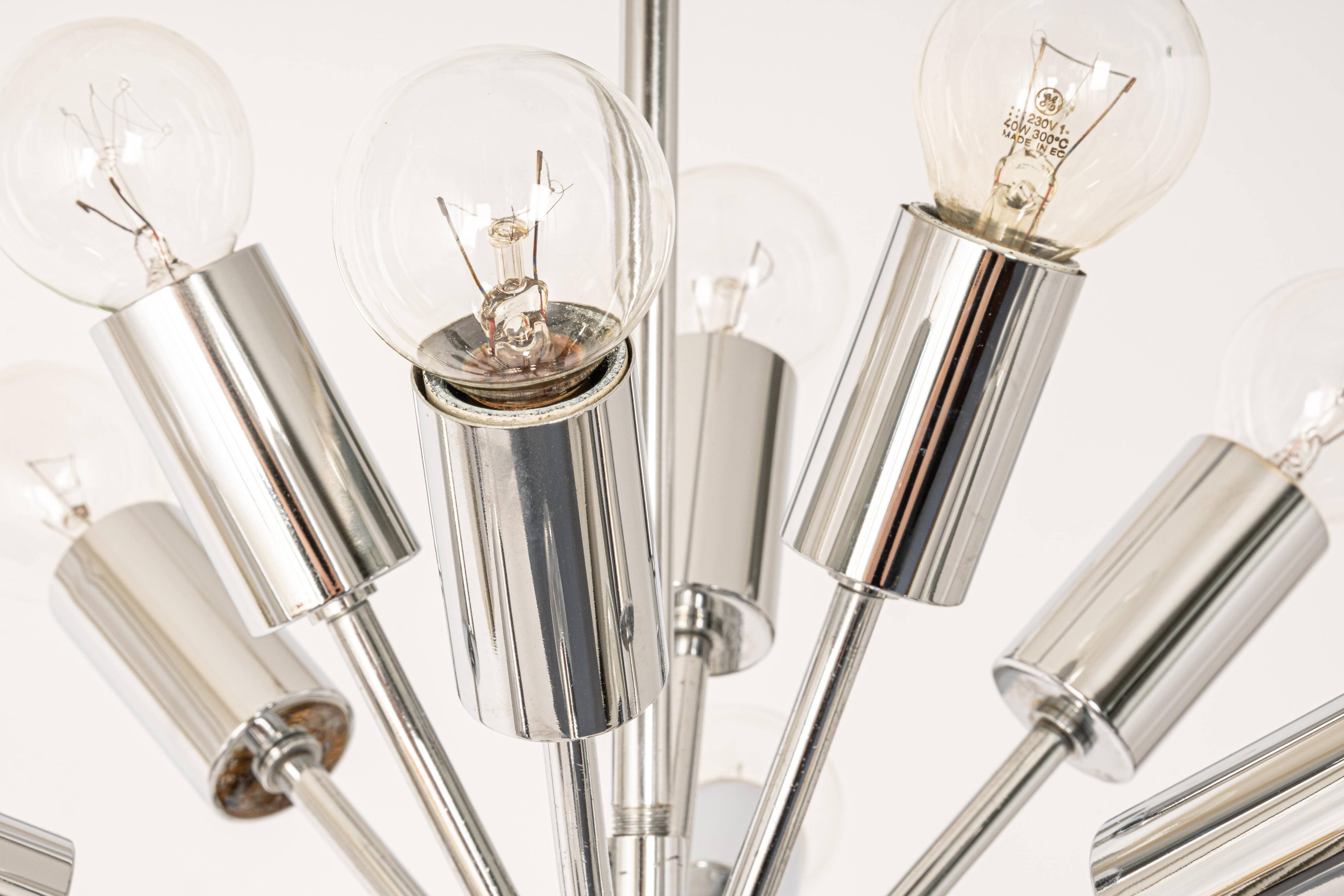 Small Atomium Sputnik space chrome pendant by Cosack, Germany, 1970s.