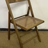 Vintage wooden and cane folding chair