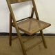 Chaise pliante en bois et cannage vintage
