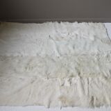 Vintage white goat skin 132 X 120 cm