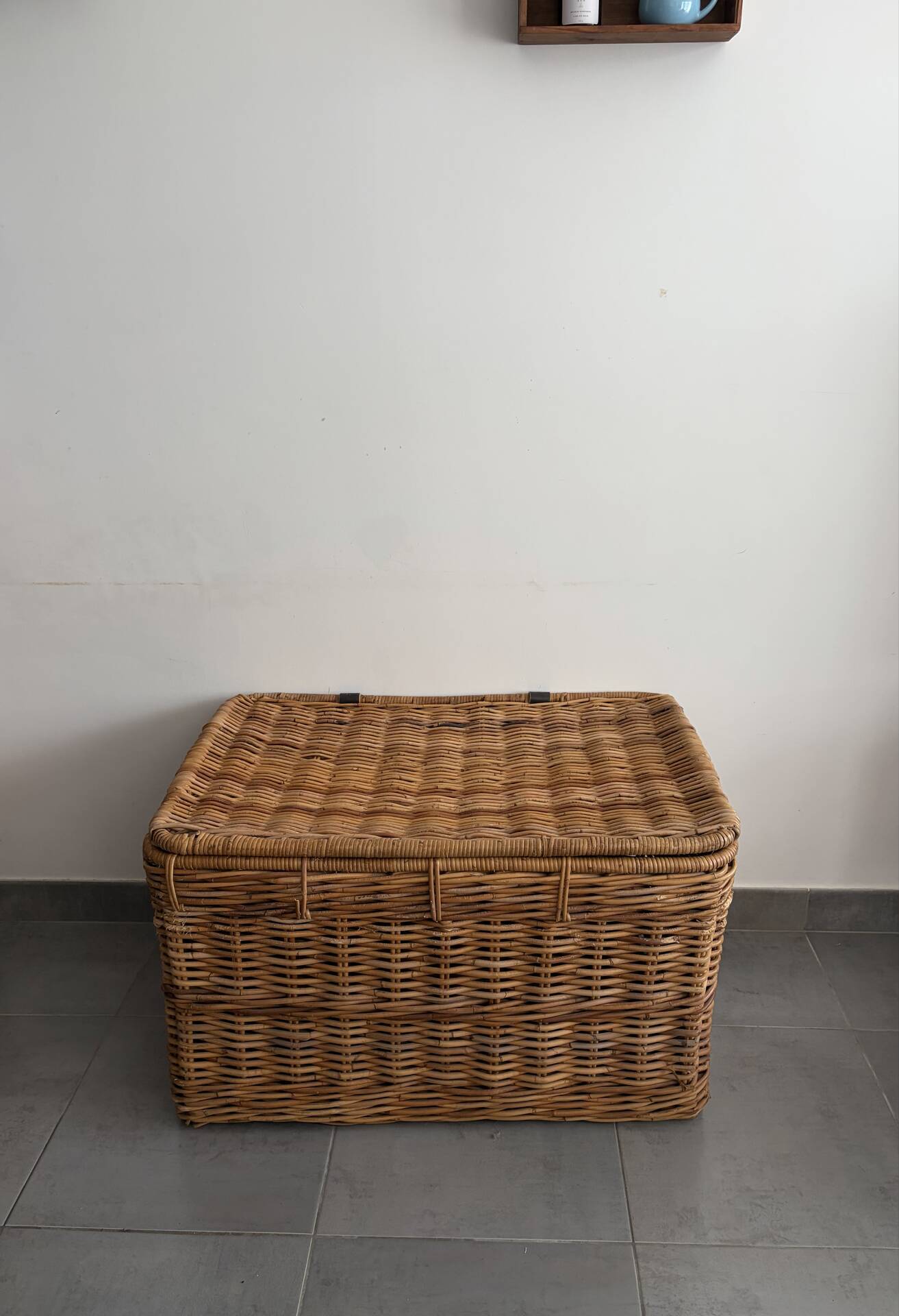 Large vintage wicker trunk