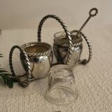 Silver-plated metal salt and pepper shakers