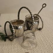Silver-plated metal salt and pepper shakers