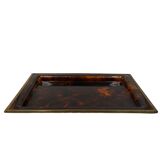 Hollywood regency brass and tortoiseshell lucite tray, Italy 1970s