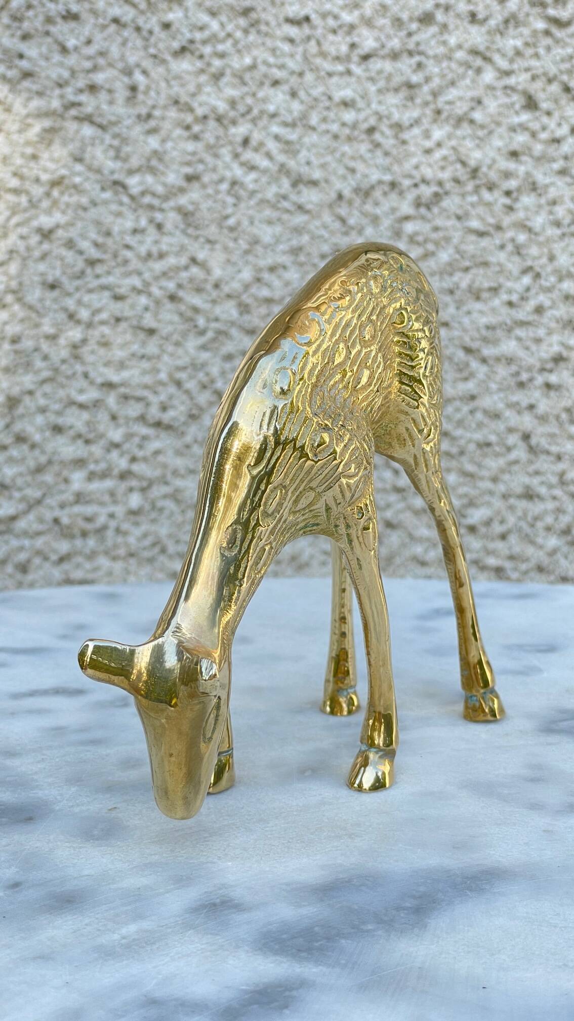 Vintage fawn solid brass animal