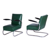 Bauhaus Armchairs in Beech and Chrome from Mauser, Germany, 1930s, Set of 2