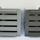 Two vintage lacquered steel desk sorters