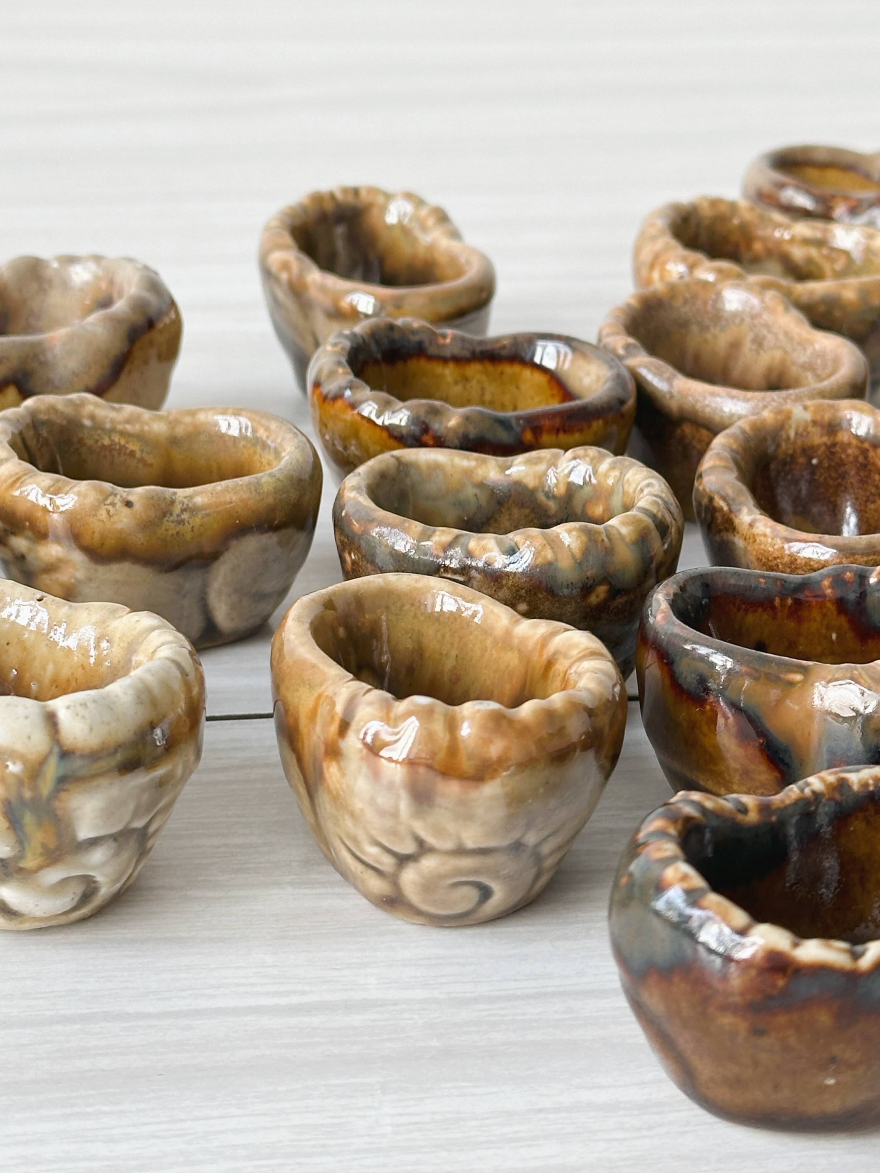 24 flambéed ceramic snail cups