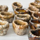 24 flambéed ceramic snail cups