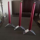 Trio of Scandinavian chrome candle holders - 1970s/80s