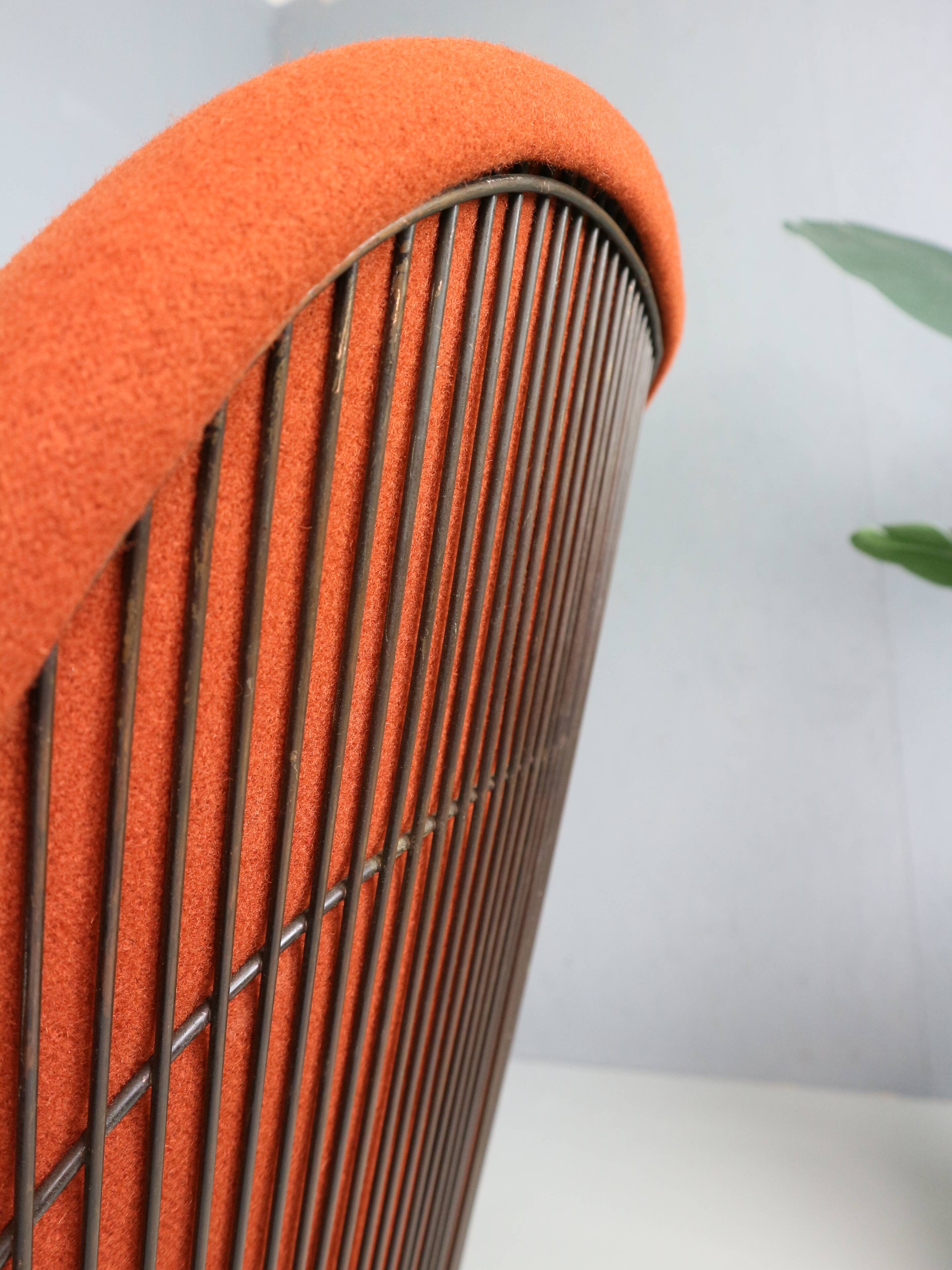 Early bronze lounge chair by Warren Platner for Knoll 1960s in rust red