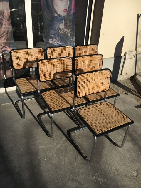 Suite of 6 chairs CESCA B32 by Marcel Breuer