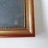 Pair of photo frames under glass, gilded wood