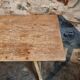 Antique French dressing table or writing desk in chestnut and poplar wood, circa 1900