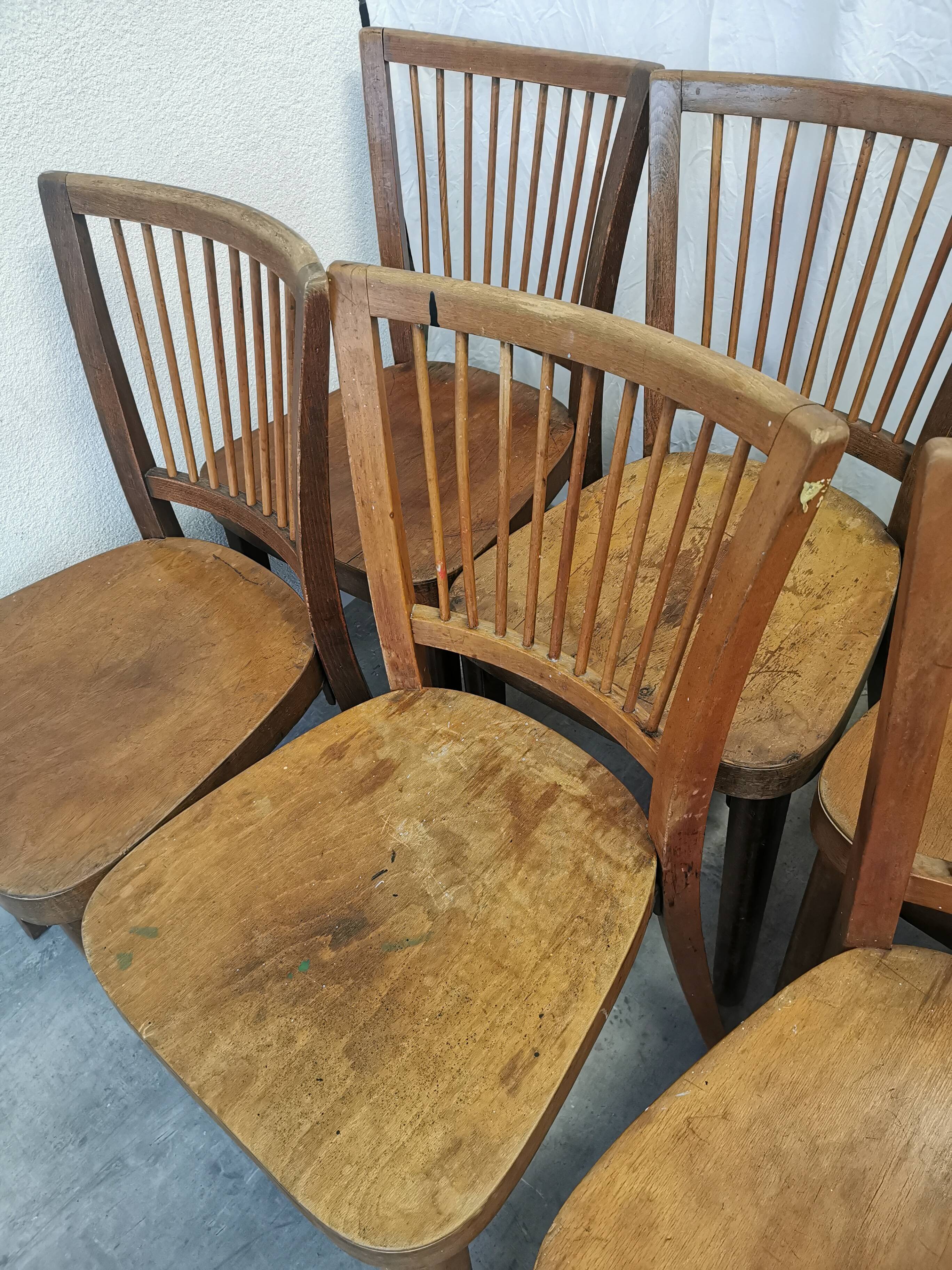 Vintage STOL Kamnik Wooden Dining Chair: 1960s Yugoslavia Bistro Style