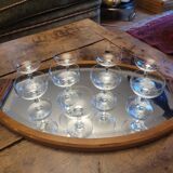 Set of 9 vintage champagne glasses in fine glass