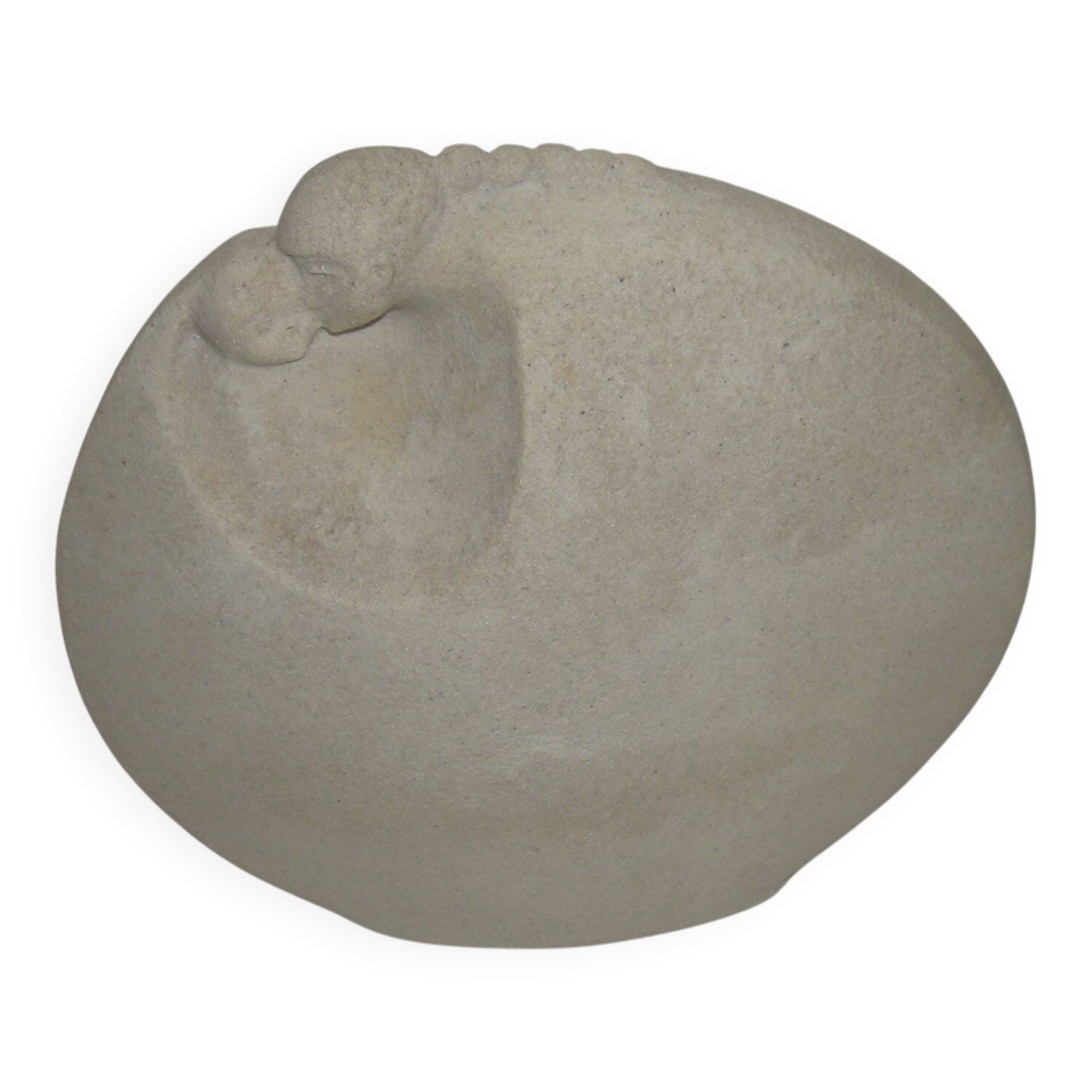 Mother and Child Sculpture - Marbell Stone Art from the 80s