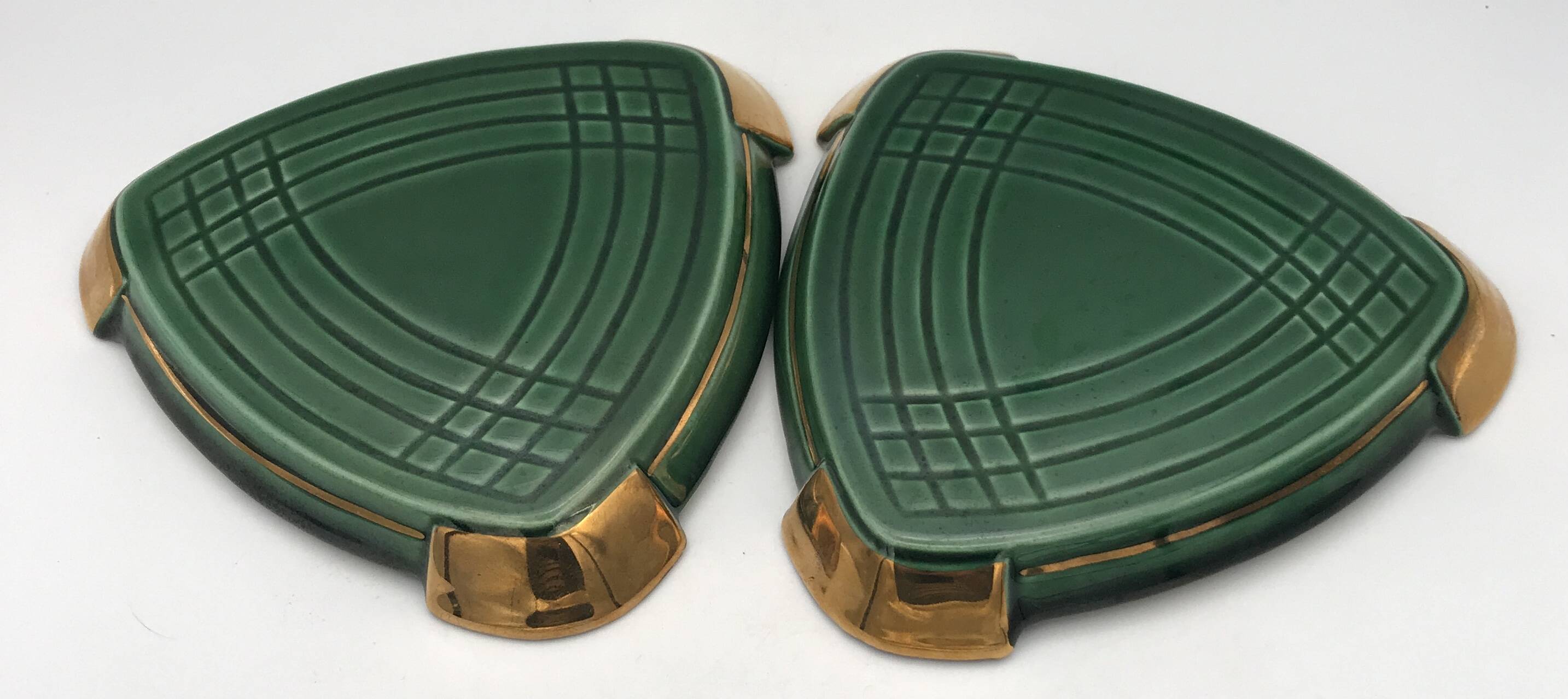 Set of 3 ART CERAMIC TRIVETS and BOTTLES by Poët Laval